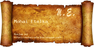 Mohai Etelka névjegykártya